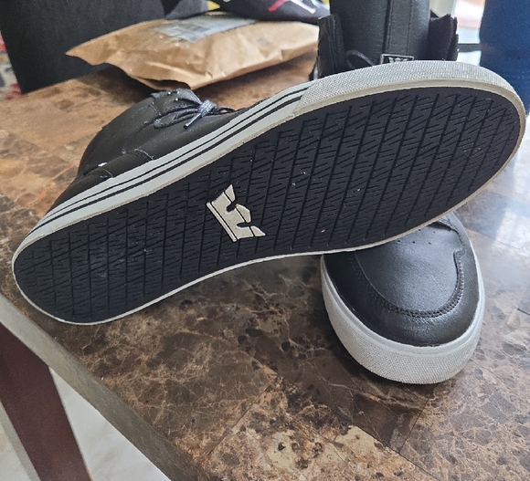 Supra Vaider 08208-002-M Mens Black Leather Surf High Top Skate Sneakers Shoe - Picture 7 of 7